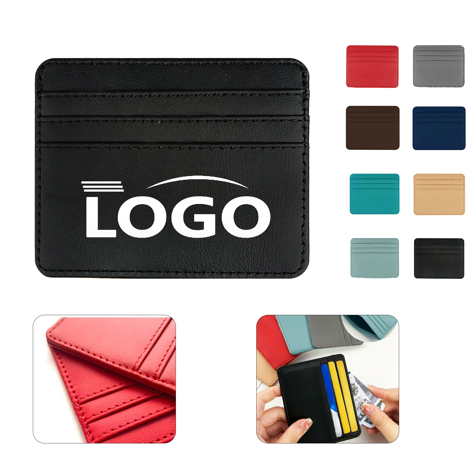 MOQ:50pcs PU Leather Card Wallet 1