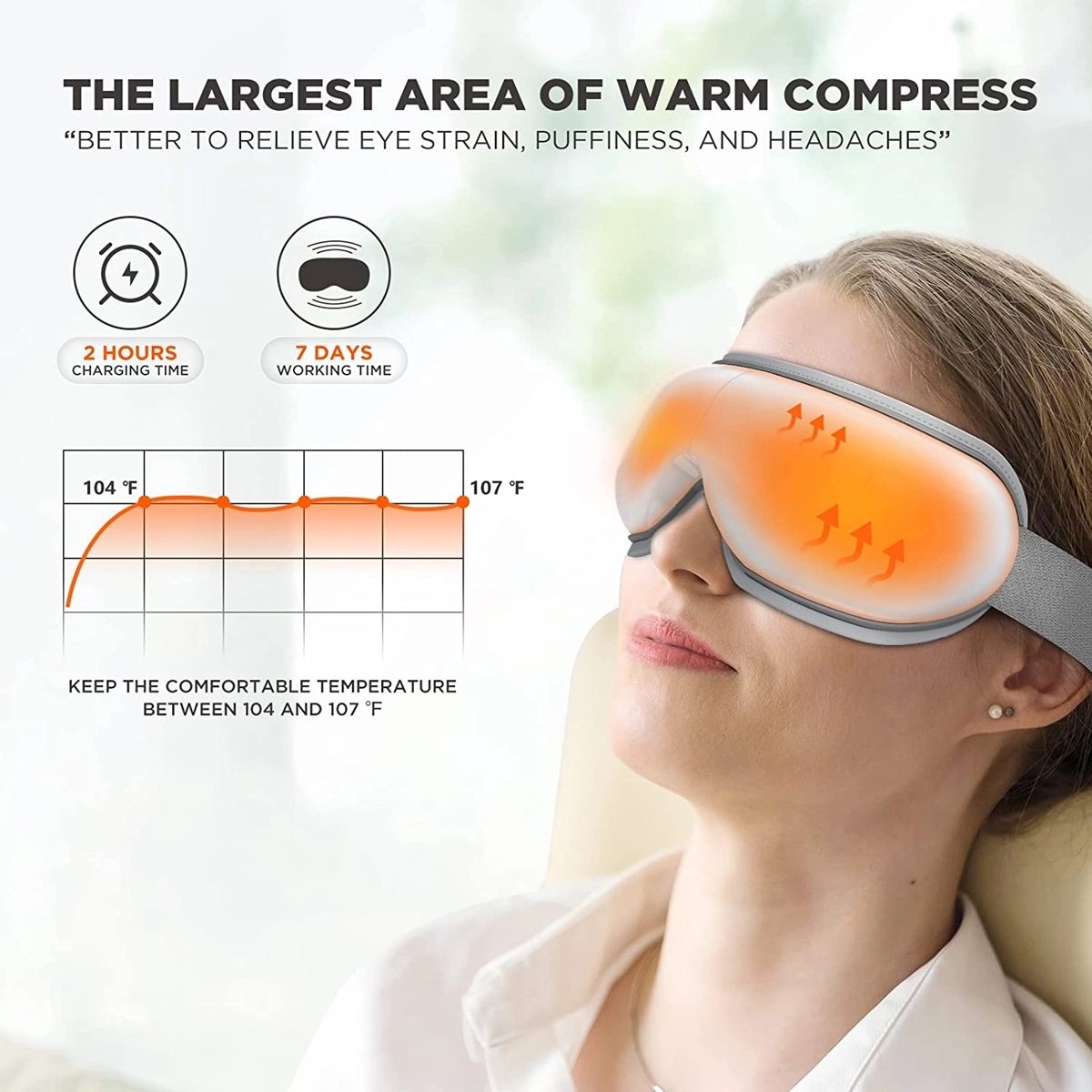 Eye Massager With Heat Bluetooth Music Rechargeable 4
