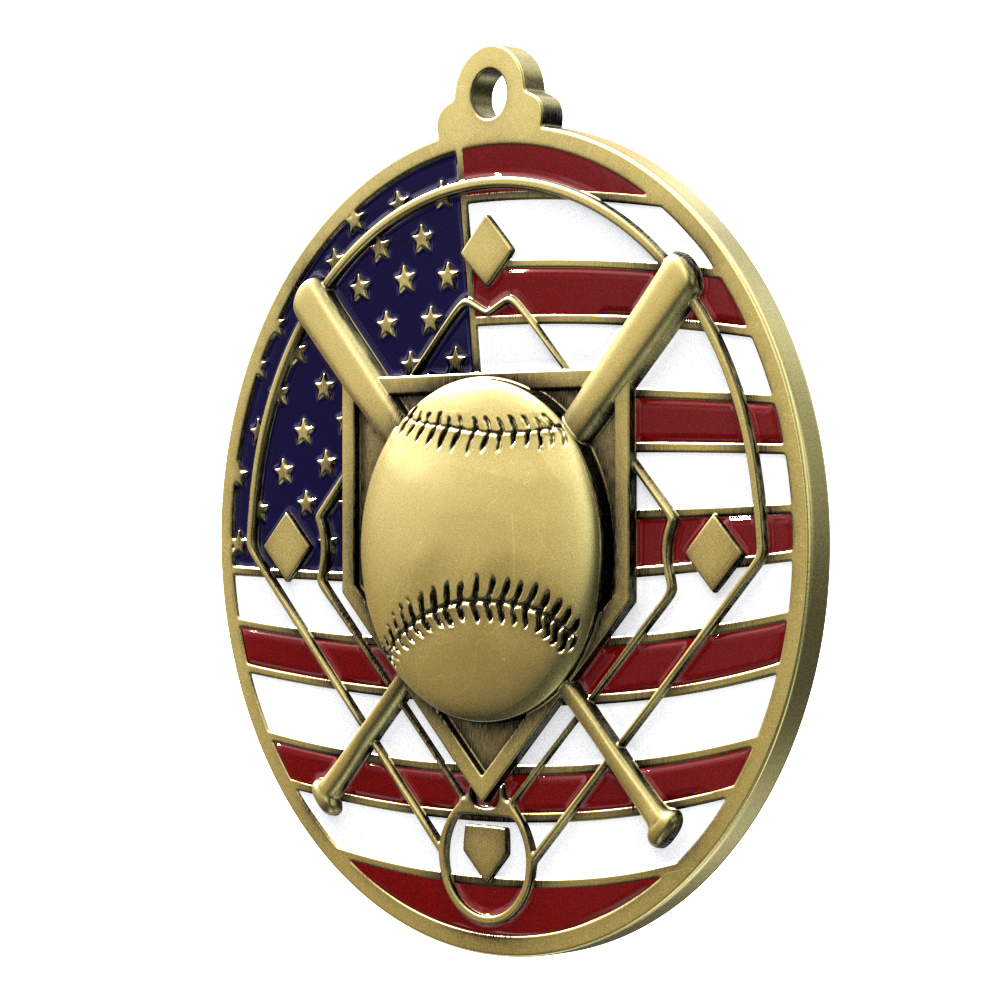 Baseball Patriotic Medallion (2-3/4") 2