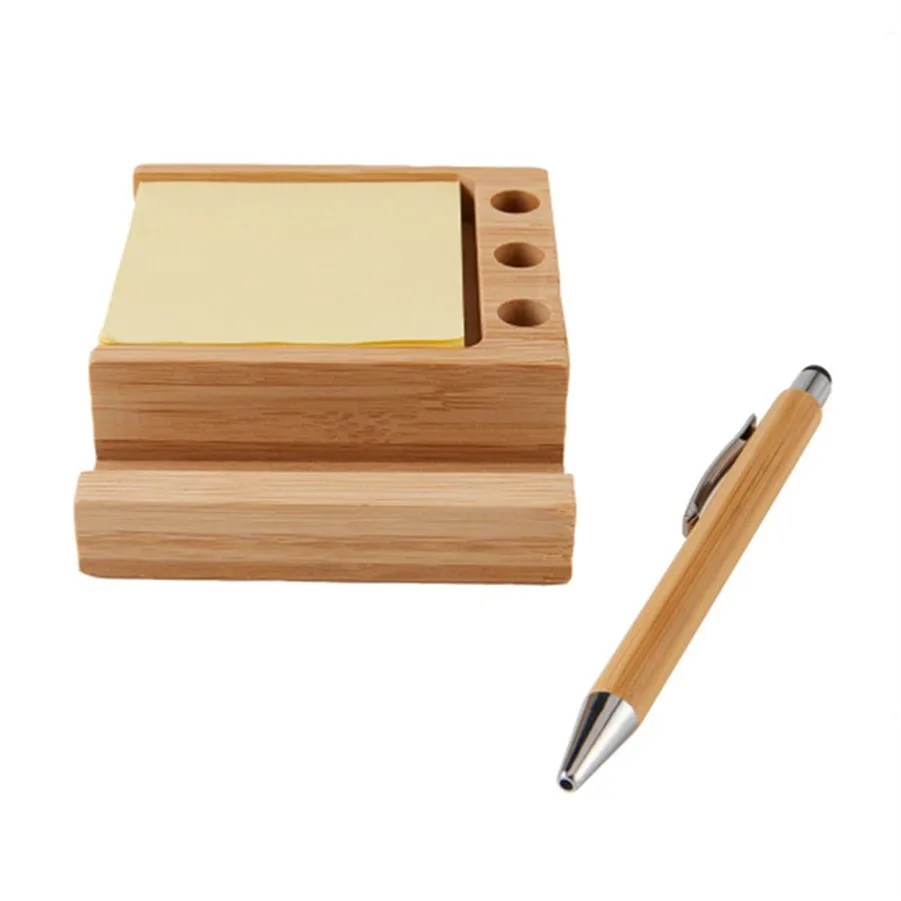 Bamboo Desk Organizer w/Phone Holder 5
