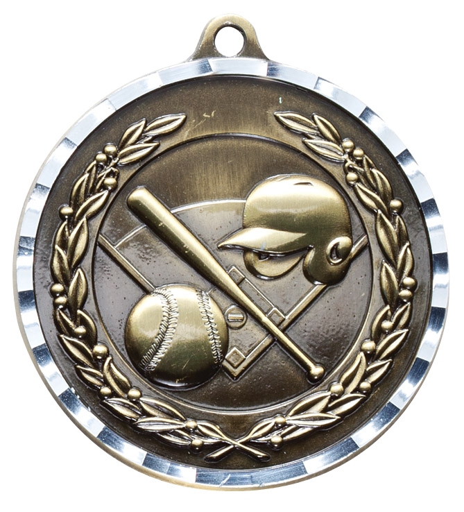 2" Baseball/Softball Diamond Cut Medal 1
