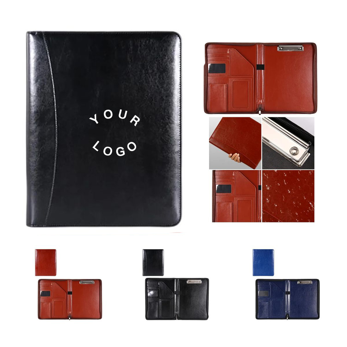 PU Document Folder with Card Slots and Pen Loop 2