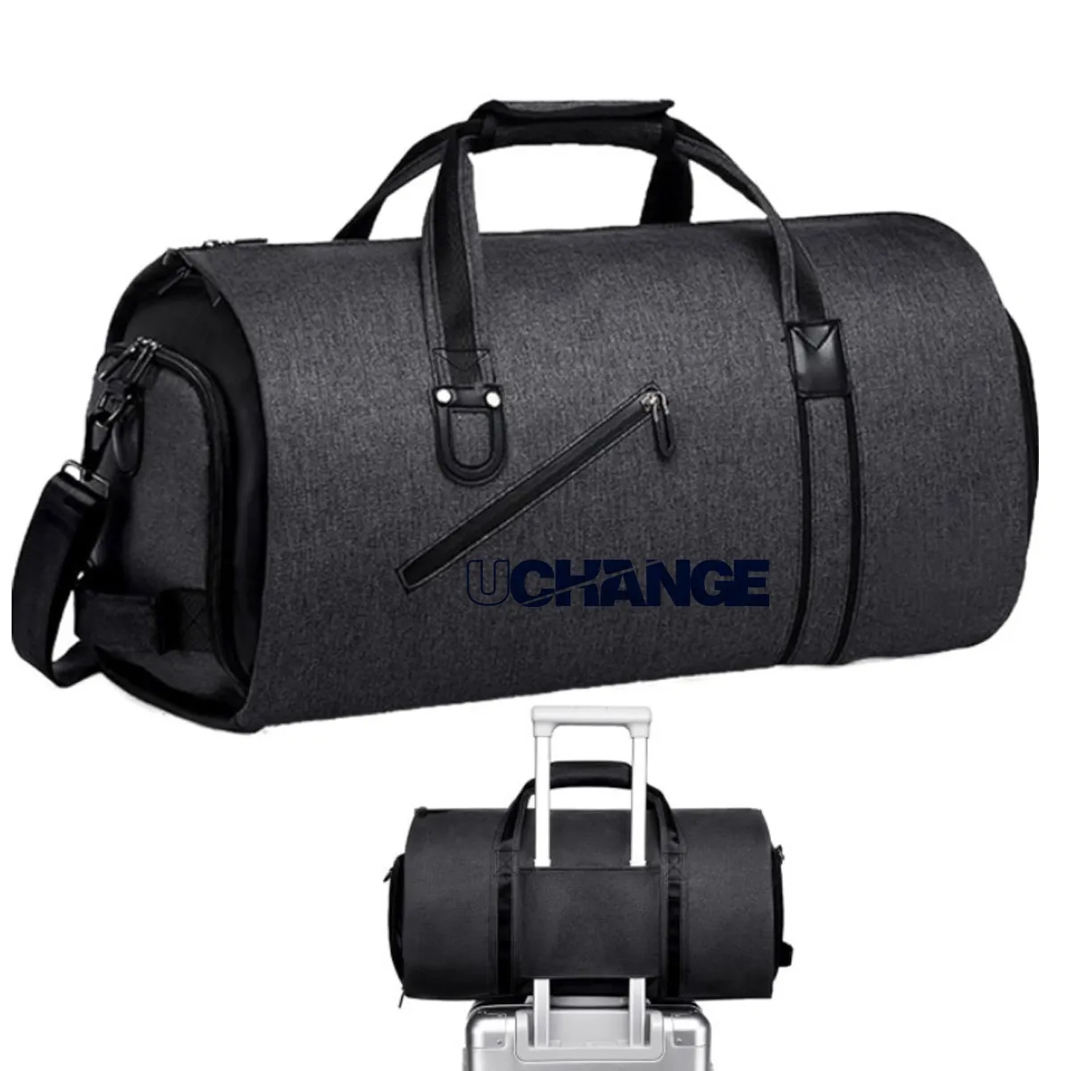 50L Travel Duffel Bag With Shoe Compartment & Trolley Sleeve 2