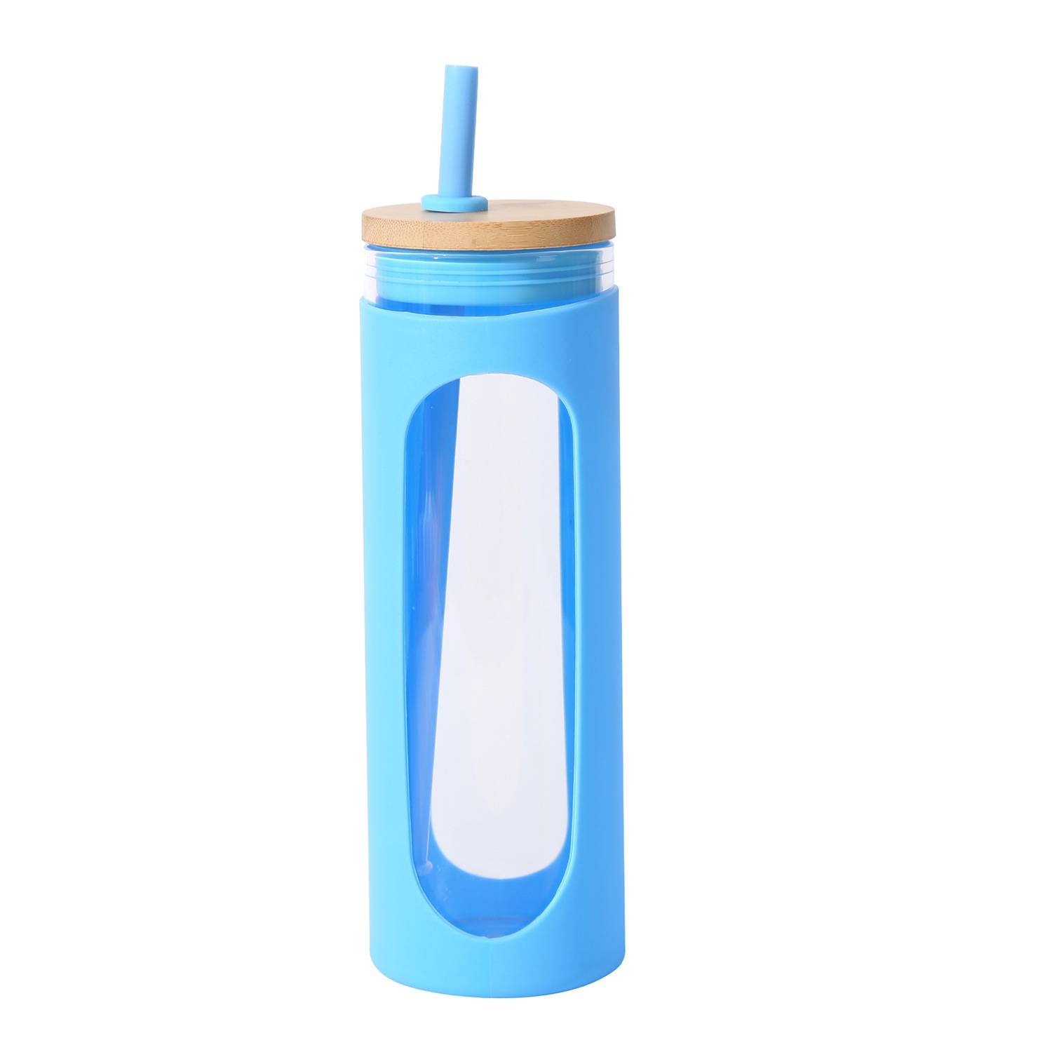 20 oz BoroSip Nomad -Wood Lid & Straw Portable Glass Tumbler 1