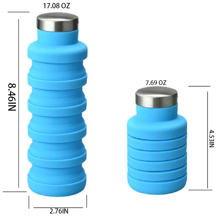 17 Oz. Collapsible Silicon Water Bottle 10