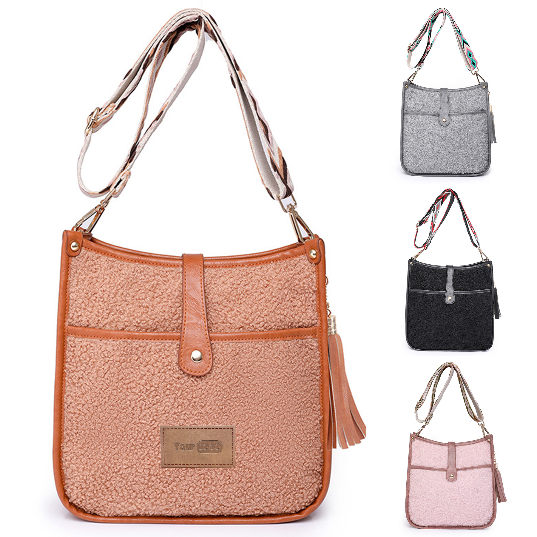 PU Leather?Plush Crossbody Bags Fit for Women's Winter 2