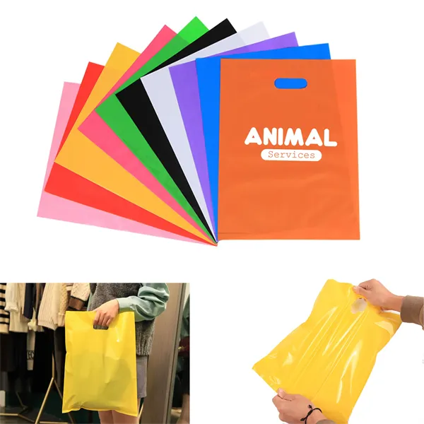 Die cut Soft PE Plastic Handle Shopping Tote Bag