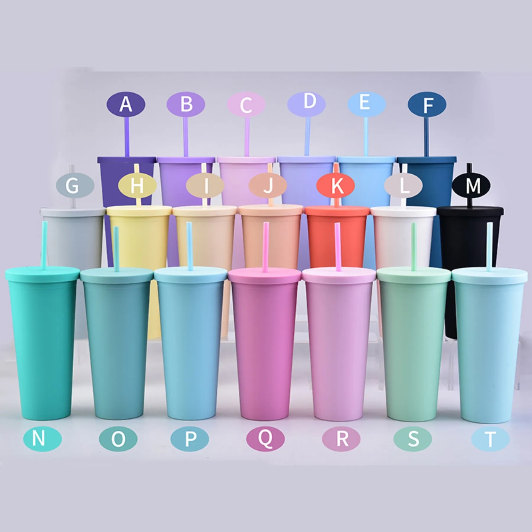 22oz Double Wall Plastic Straw Cup 4