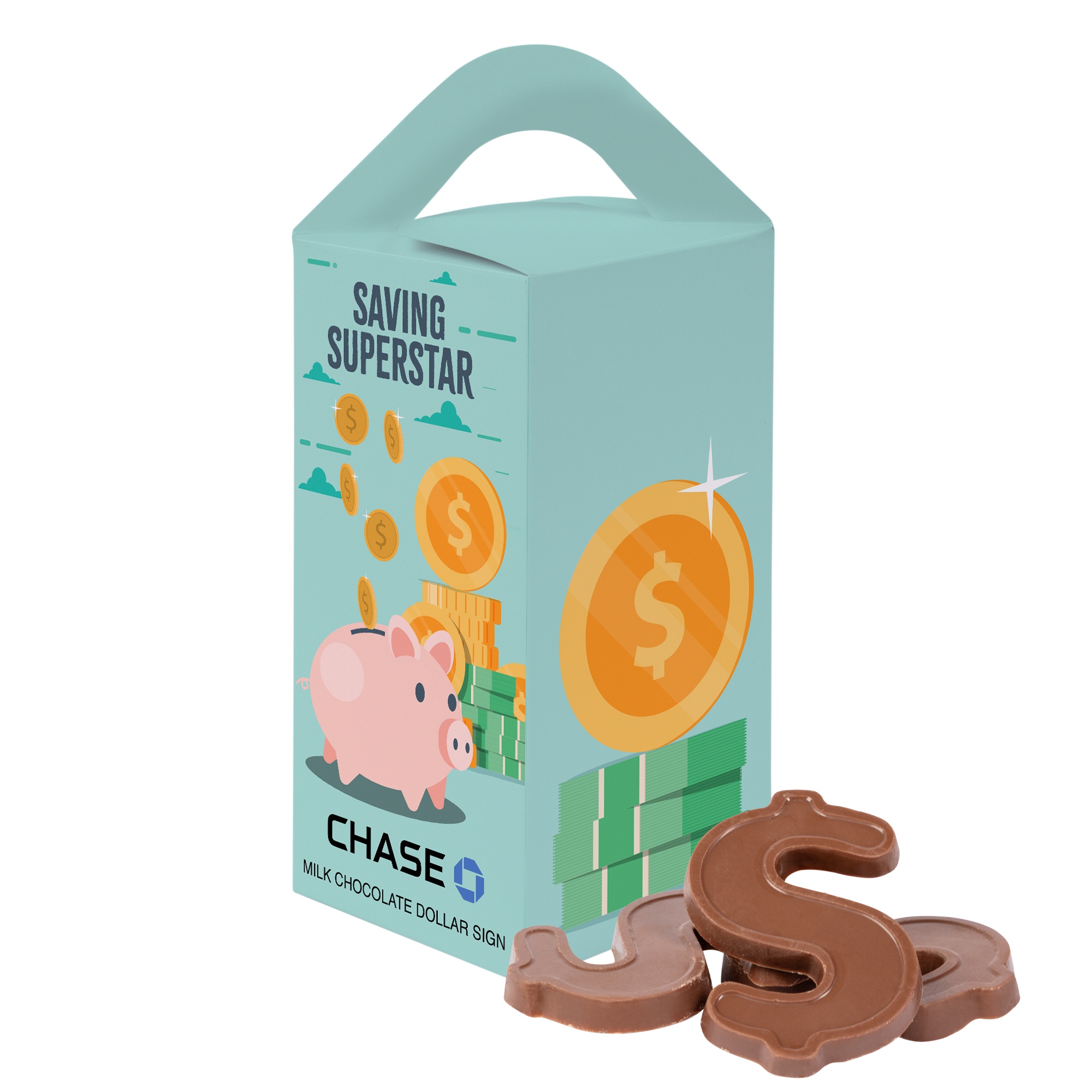 Tote Box with 1 oz Milk Chocolate Dollar Signs 2