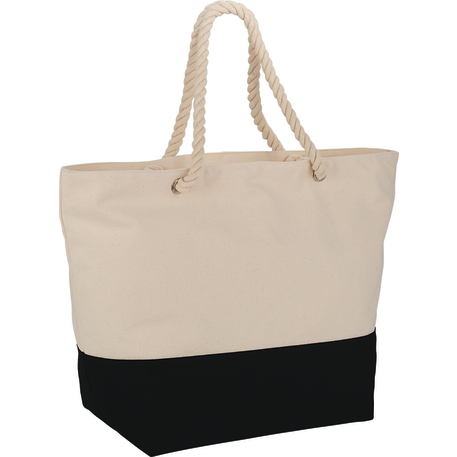 Zippered 12oz Cotton Canvas Rope Tote 23