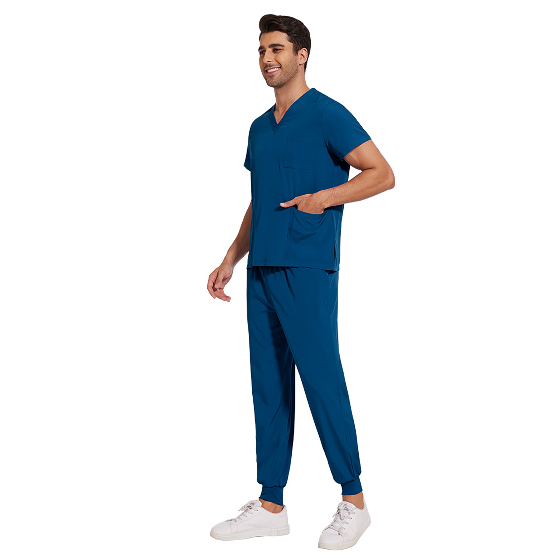 Comfortable V Neck Work Clothes 7