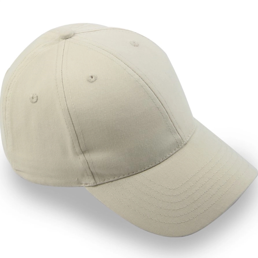 6 Panel Structured Classic Baseball Cap Cotton Twill