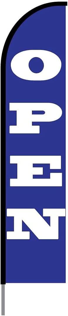 Open (Blue) Flag Kit 15' Feet Feather Flag Sign feather banners Outdoor Banner 2