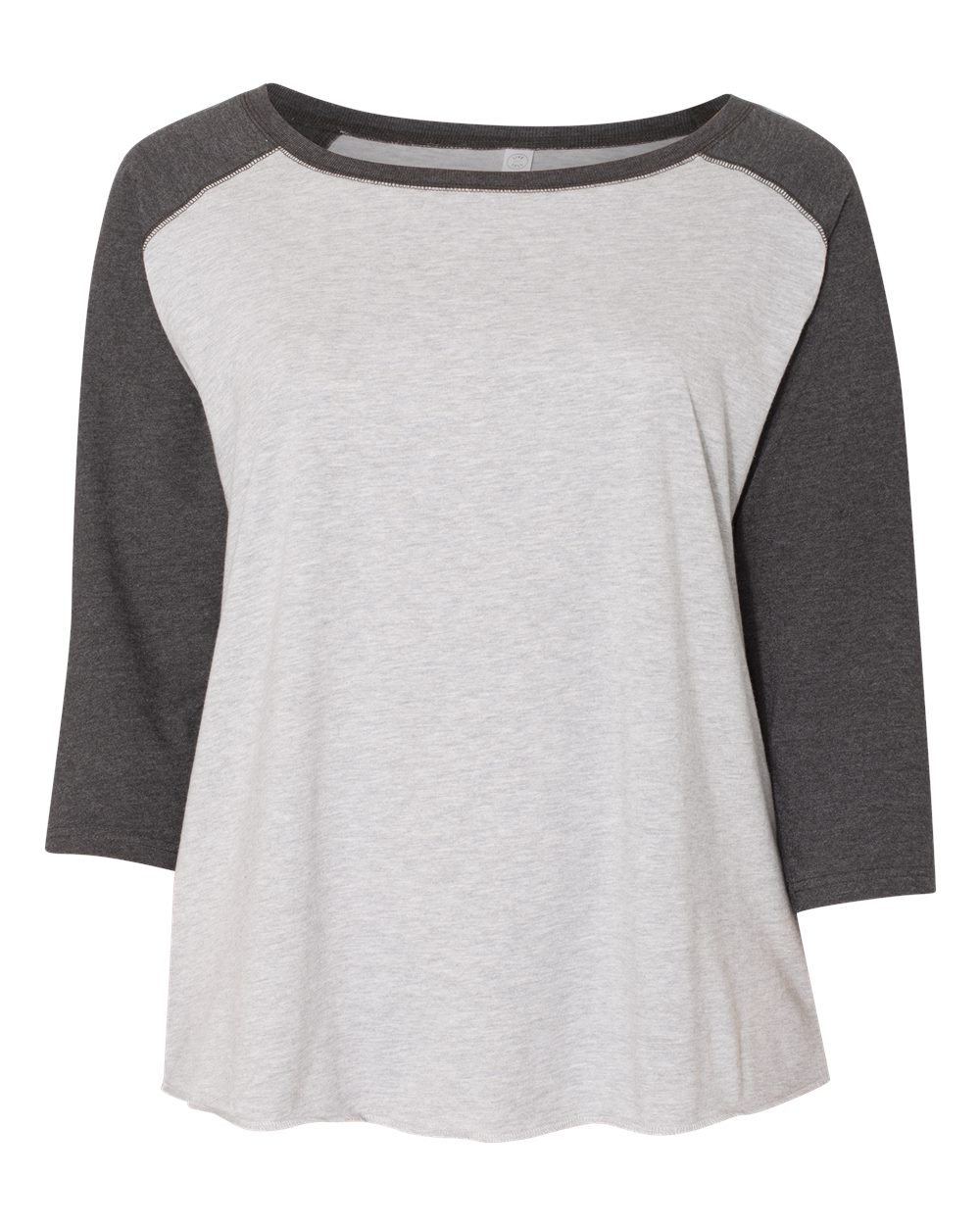 Women's Curvy Collection Baseball Three-Quarter Sleeve Tee - 3830 12