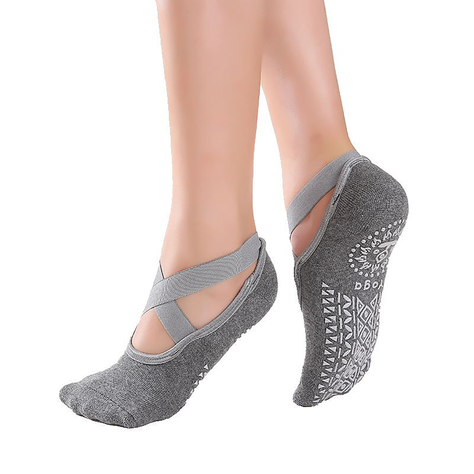 Women's Non Slip Grip Yoga Socks 5