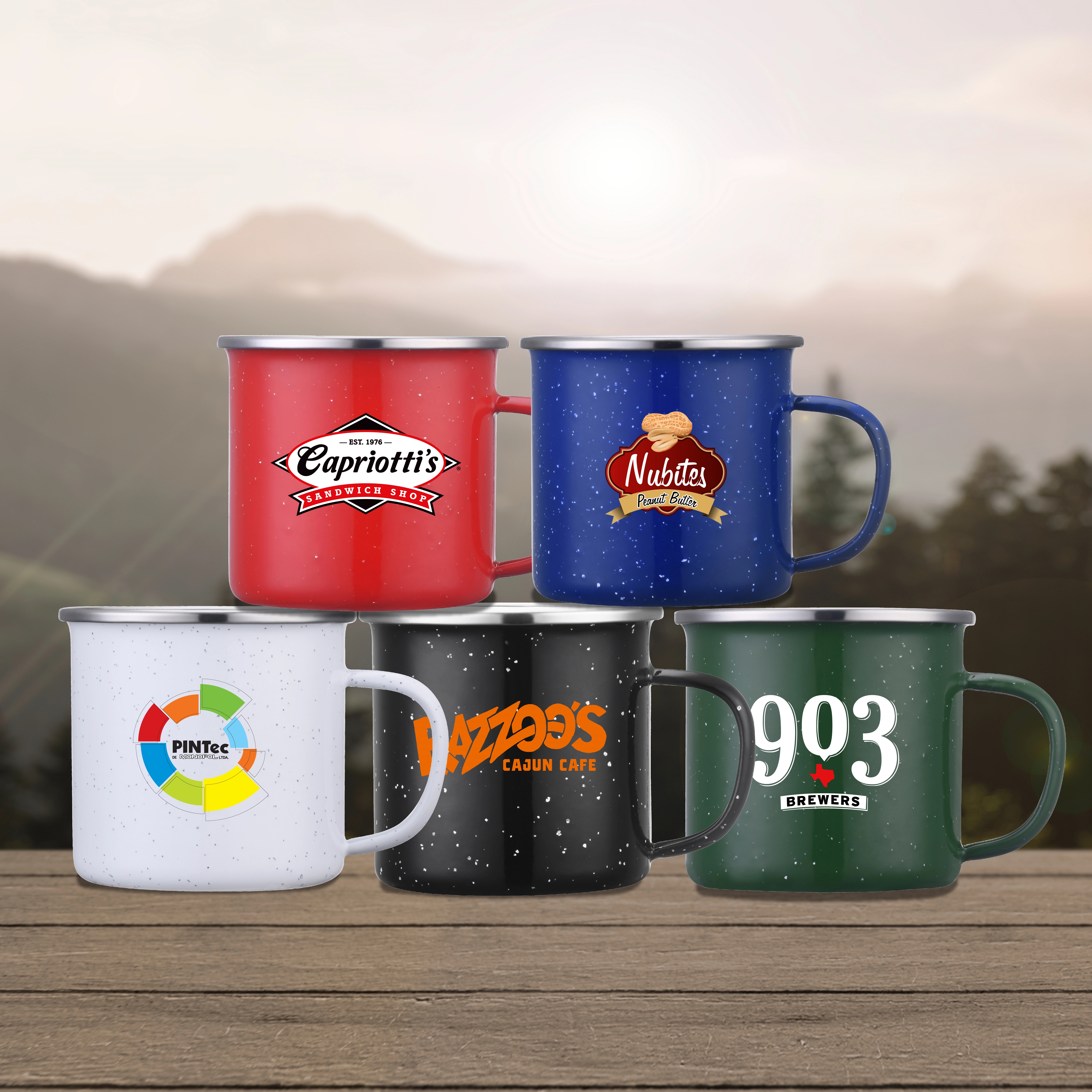 CHEYENNE - 16 OZ ENAMEL MUG WITH STAINLESS STEEL RIM 5