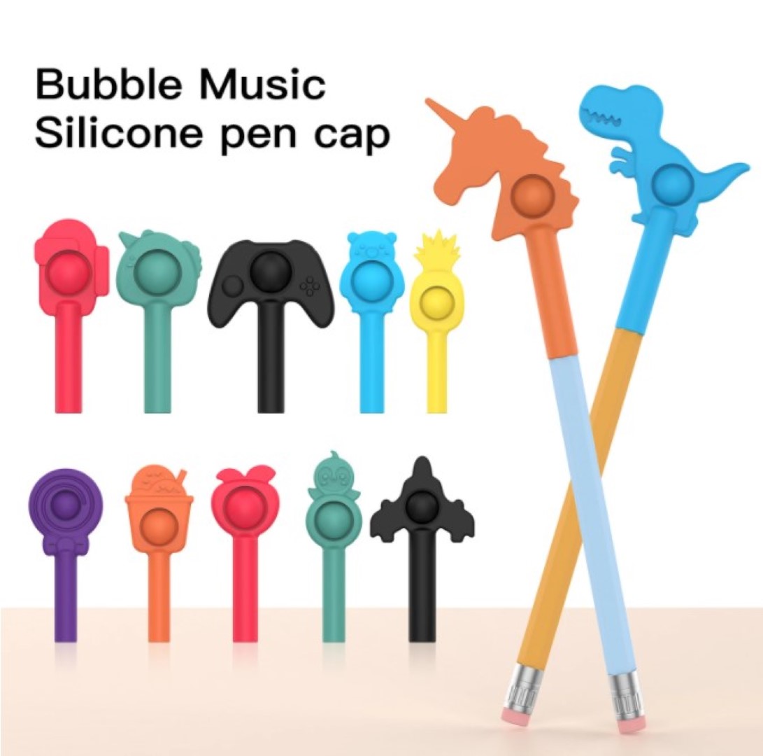 Stress Relief Sensory Toy Fidget Push Bubble Pen Cap 1