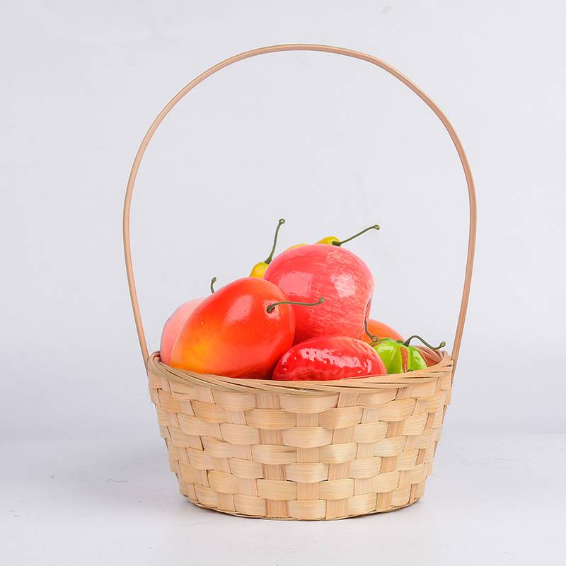 Bamboo Flower Basket w/ Handle 6
