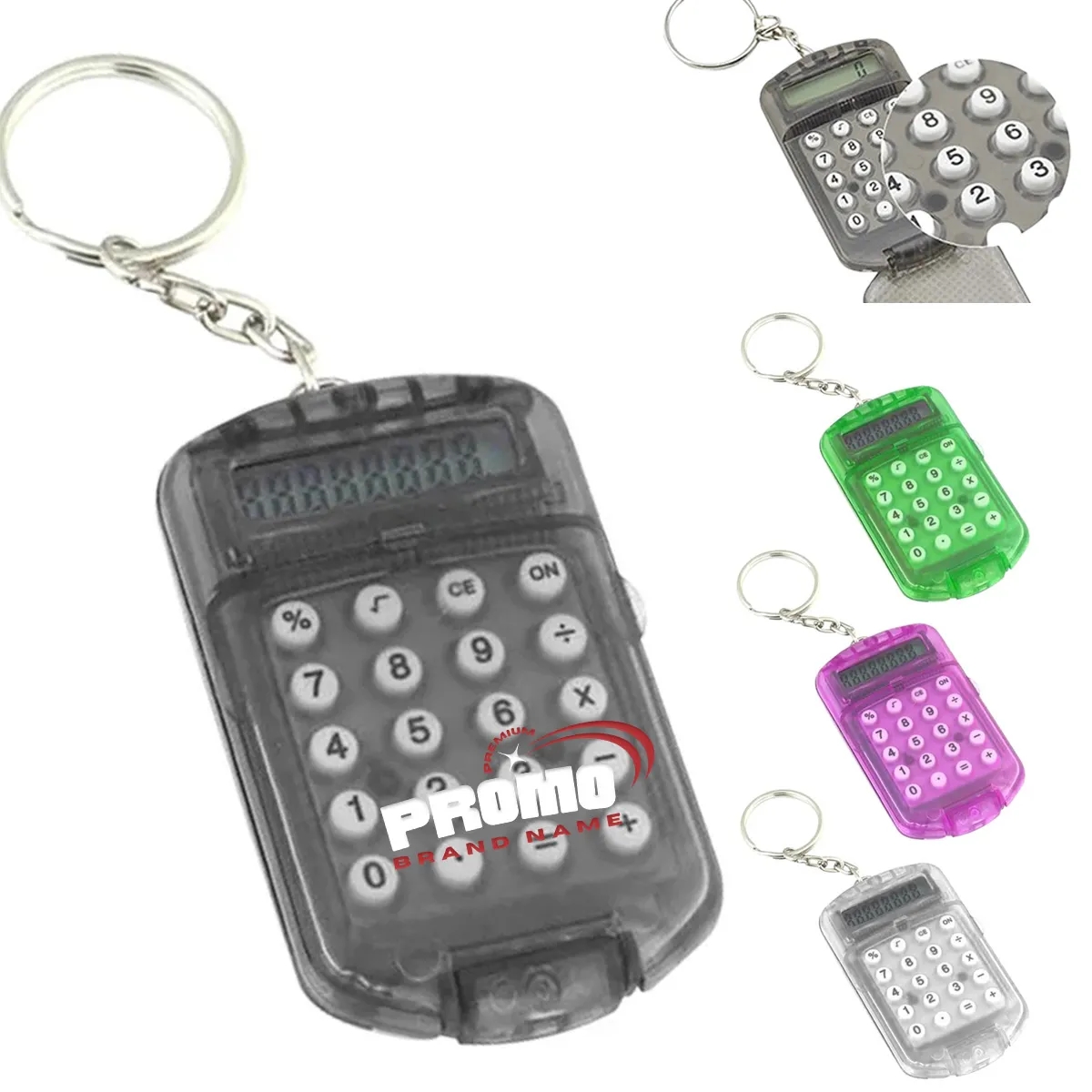 Portable Mini Pocket Electronic Calculator Key Ring Keychain 3