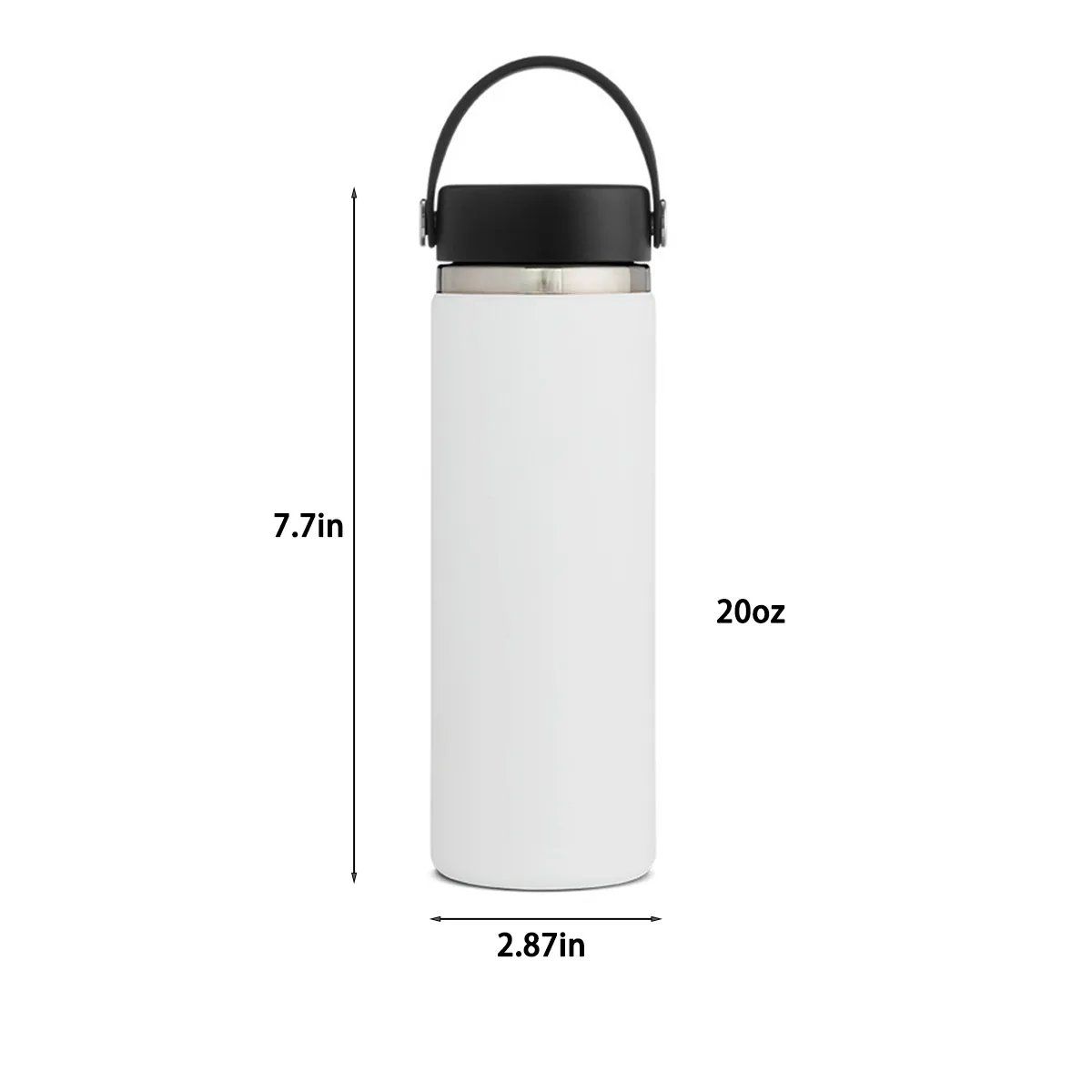 Vacuum Double-Wall Insulated Water Bottle with Handle & Lid 2