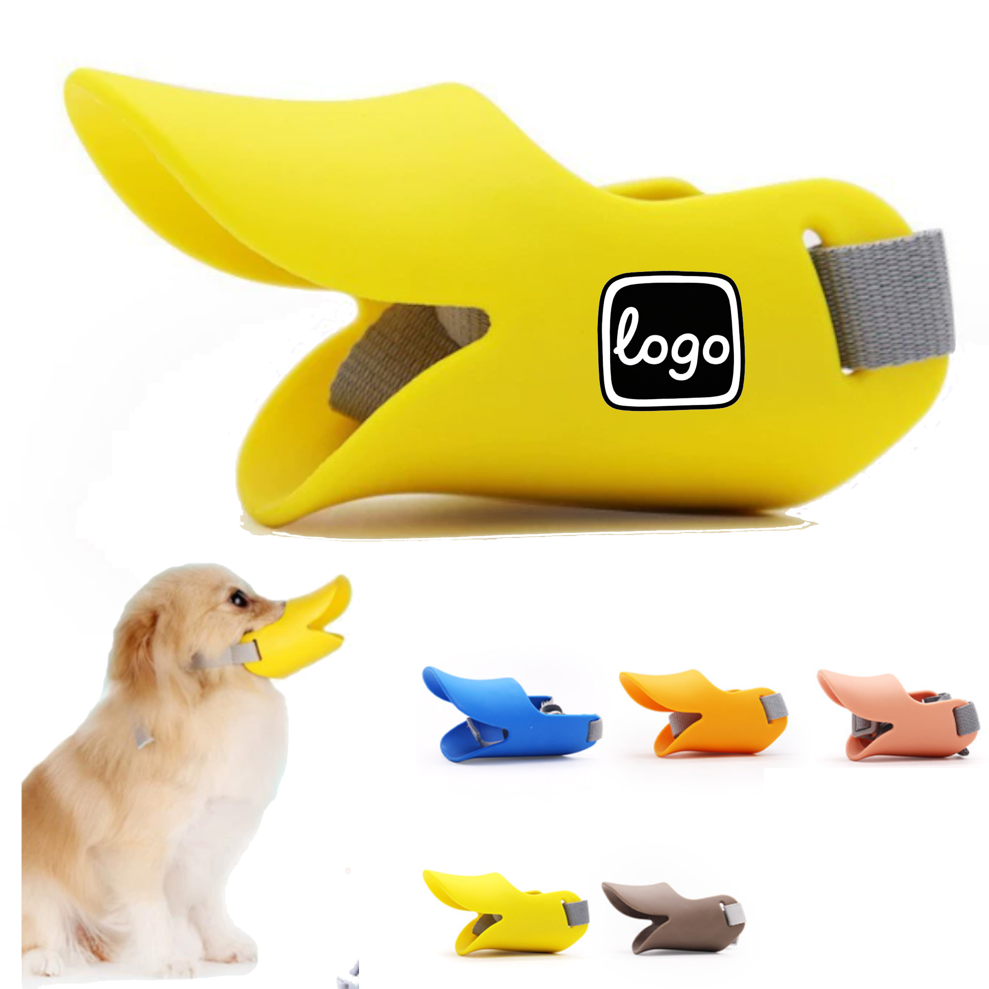 Pet Silicone Duckbill Safety Muzzle Bite Bark Scavenging Control 4