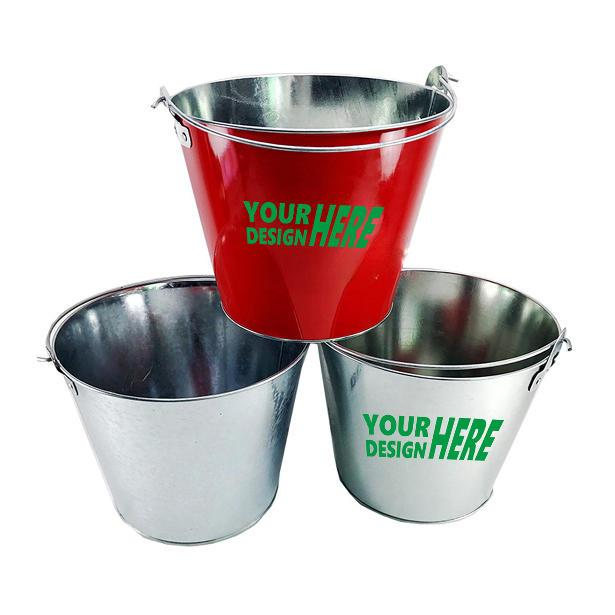 MOQ 50 Durable Galvanized Iron Ice Bucket for Drinks 1