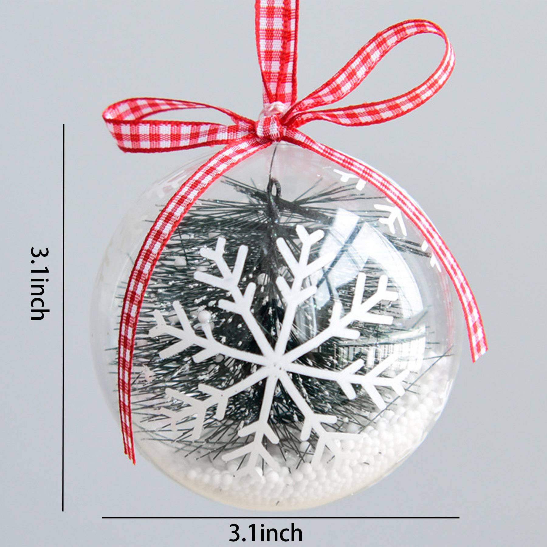 3.1 inch plastic clear Christmas tree ornament ball 2