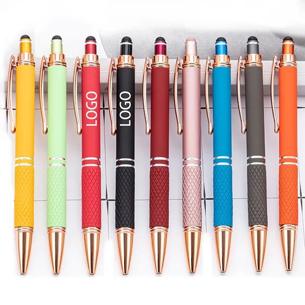 Quilted Grip Soft T Metallic Stylus Pen with Rose Gold 4