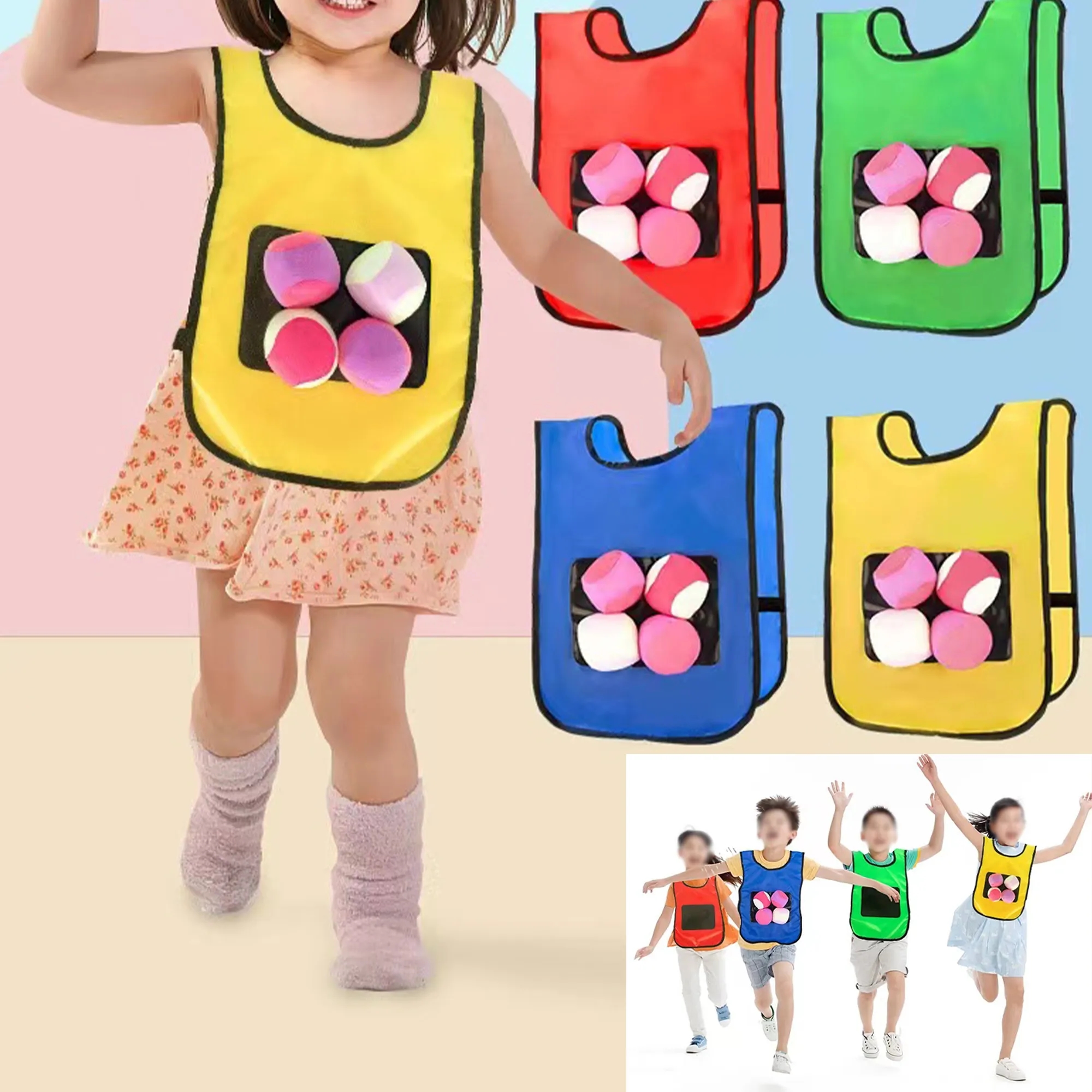 4 Sticky Balls and Vest for Kids Outdoor Activity Game MOQ50 3