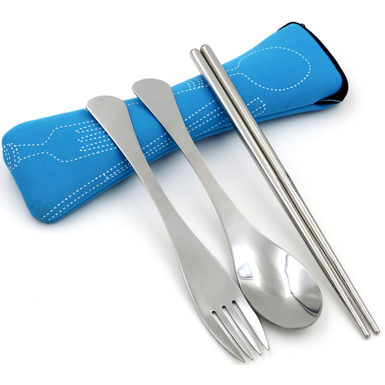 Stainless Steel Travel Utensil Set in Pouch 4