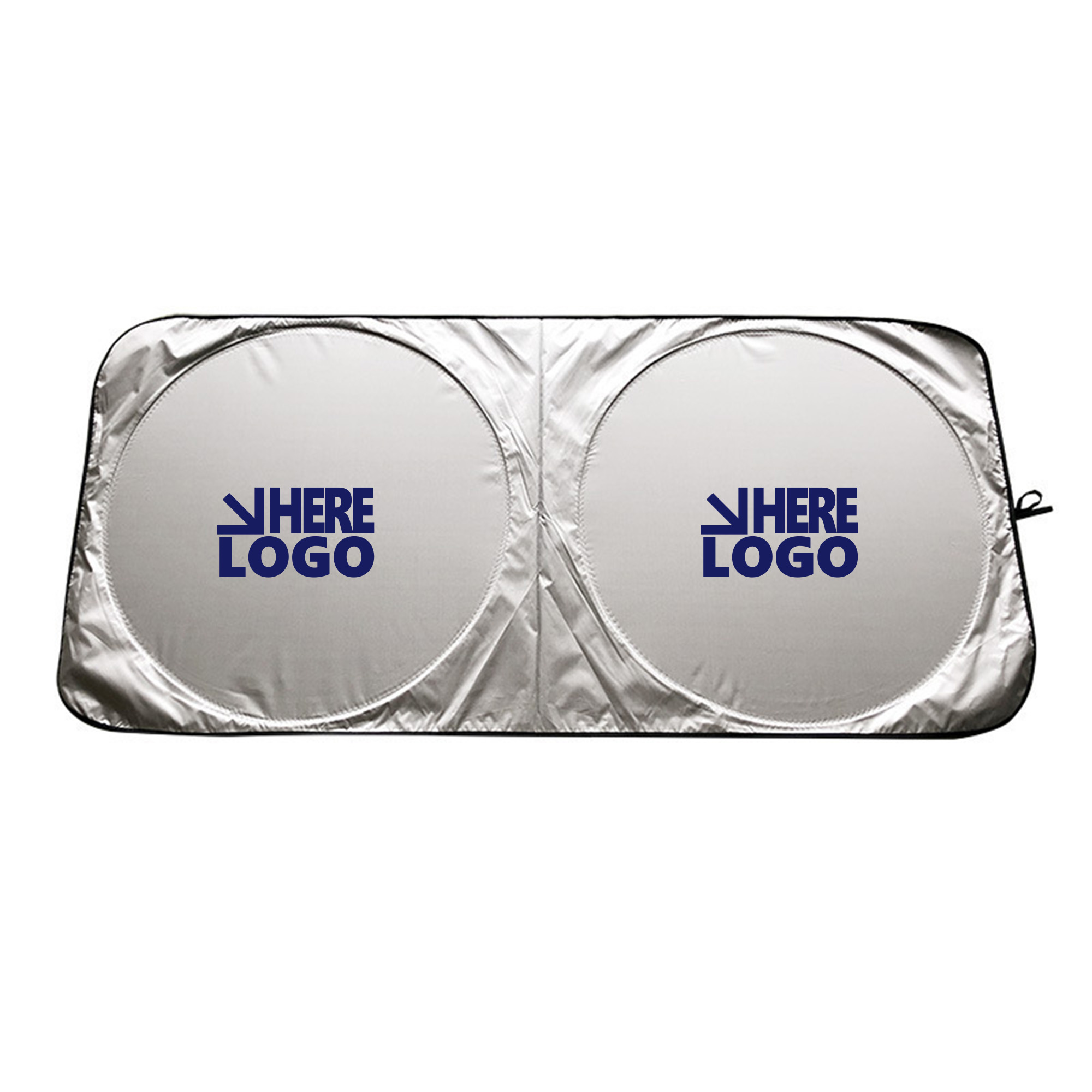 Collapsible Silver Windshield Cover Dual Ring Design 2