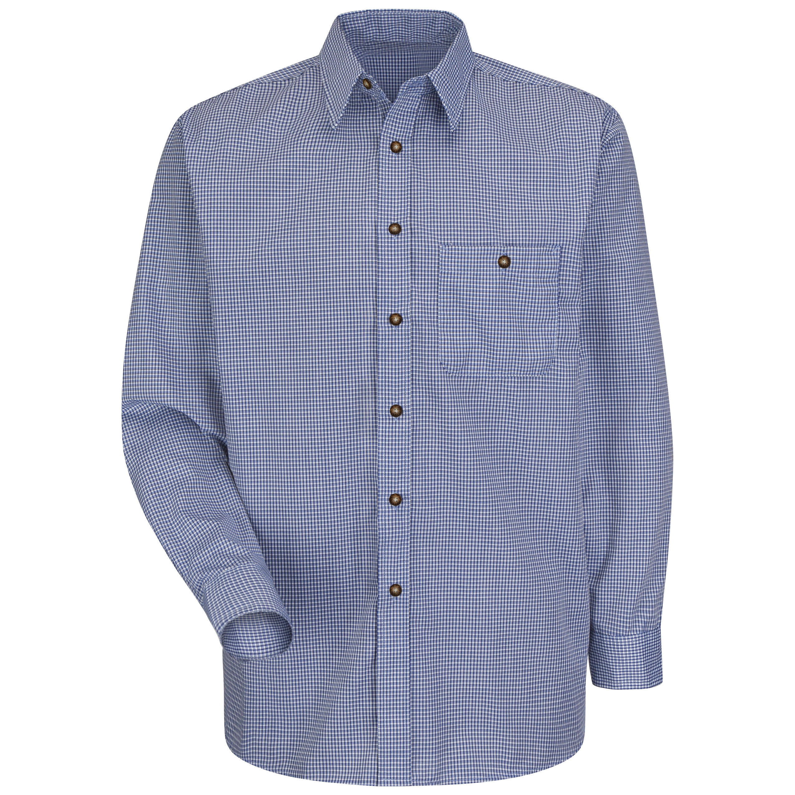 Red Kap® Men's Long Sleeve Mini-Plaid Uniform Shirt 3