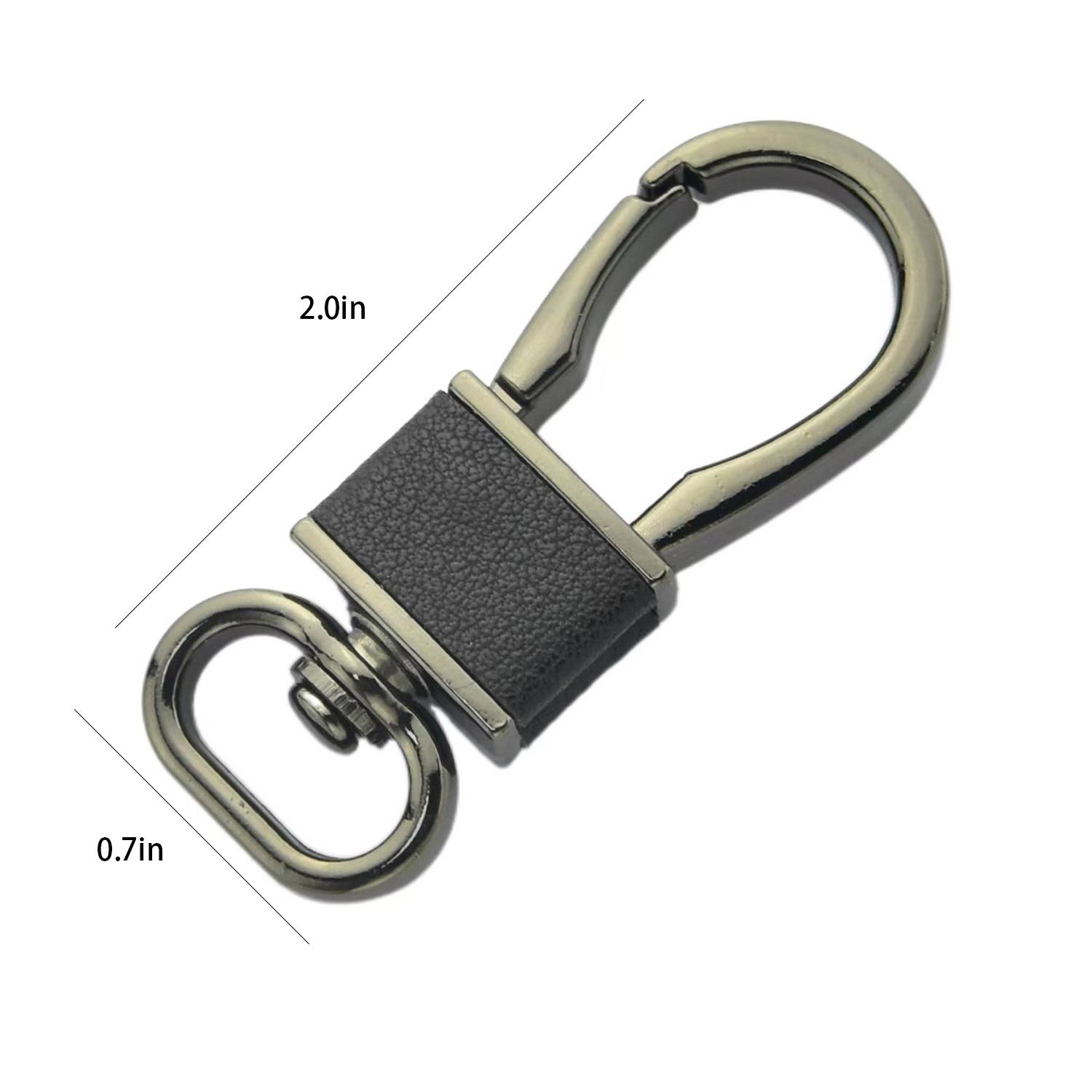 Men PU Leather Metal Key Ring Clip 6