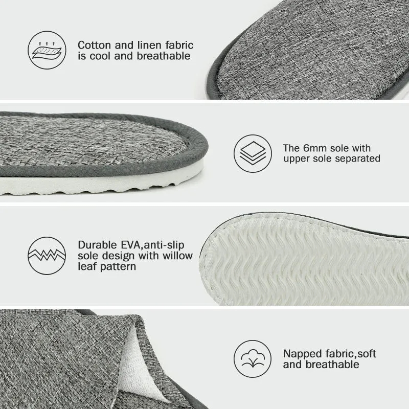 Non-Slip Linen Disposable Slippers 9
