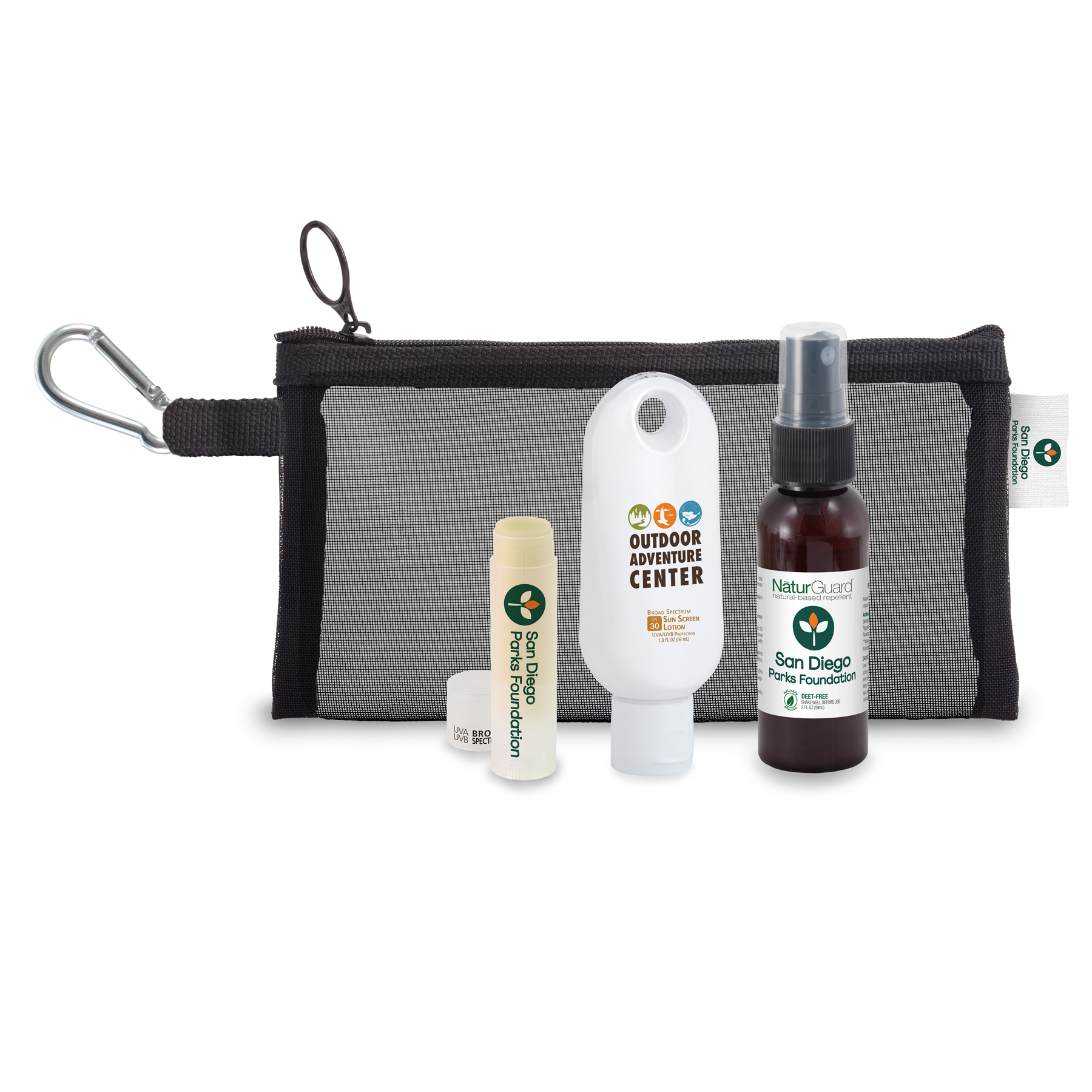 Outdoor Adventure Kit with Sewn-in Tag & Carabiner 1