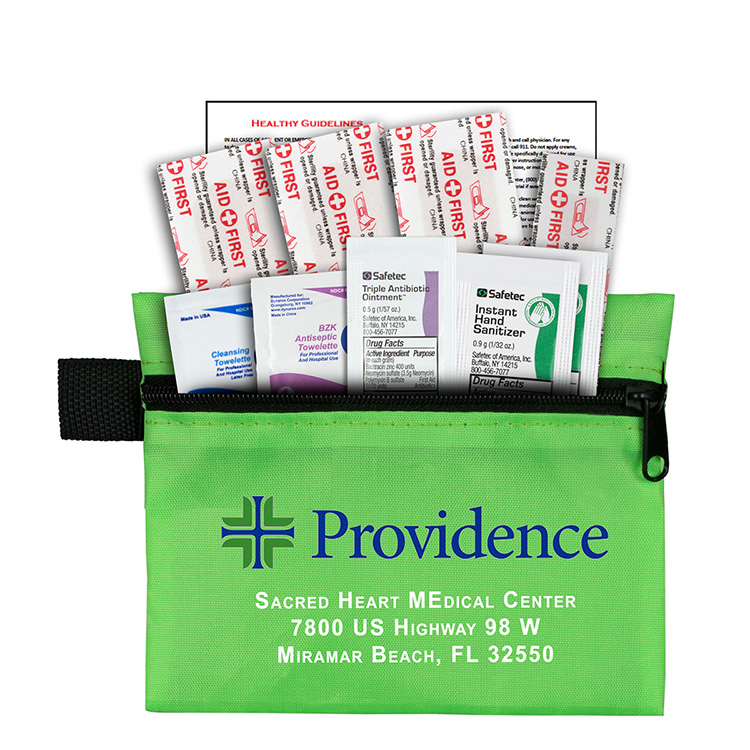 "SAFETY ZIP" 10 Piece Hand Sanitizer First Aid Kit 10