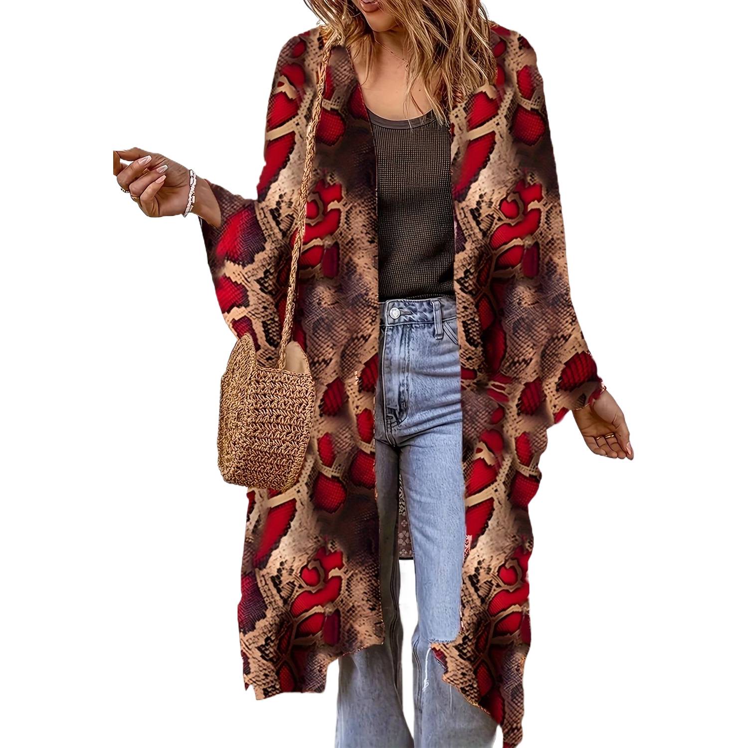 Women Lightweight Long Beach Cardigan Cover-up 12