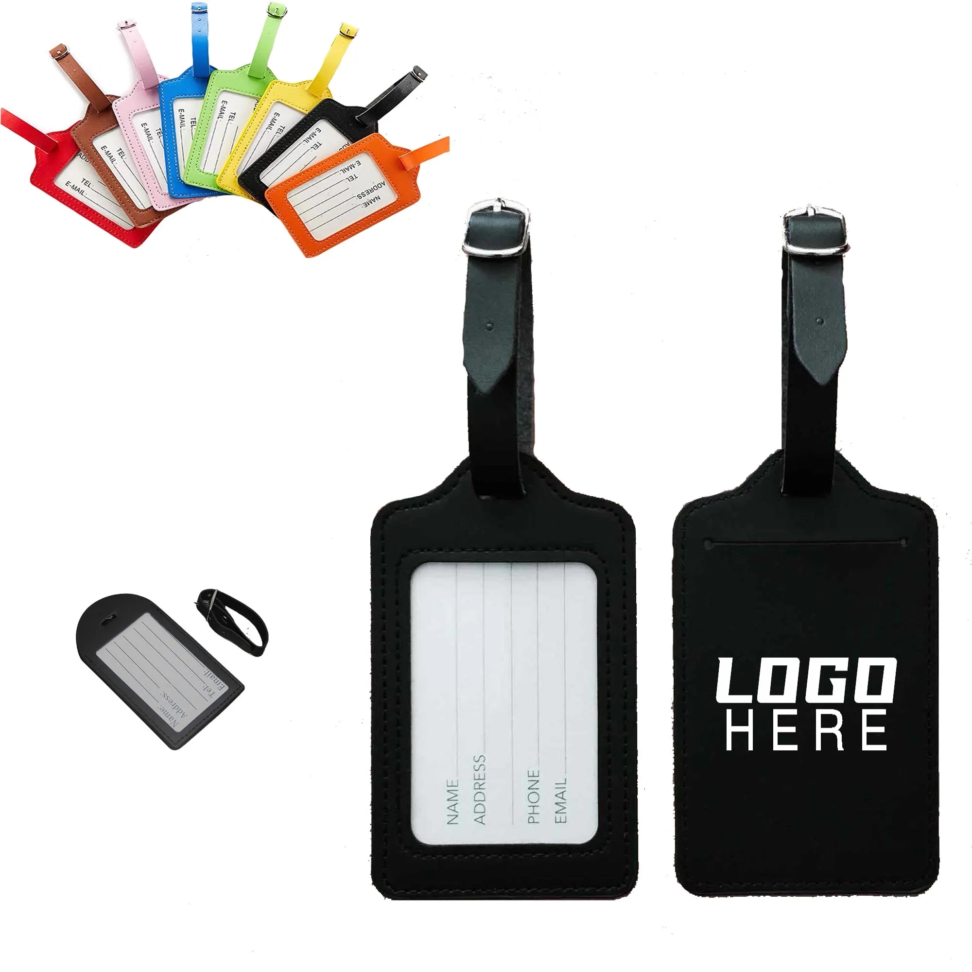 Costum PU Leather Luggage Tag MOQ100pcs 4