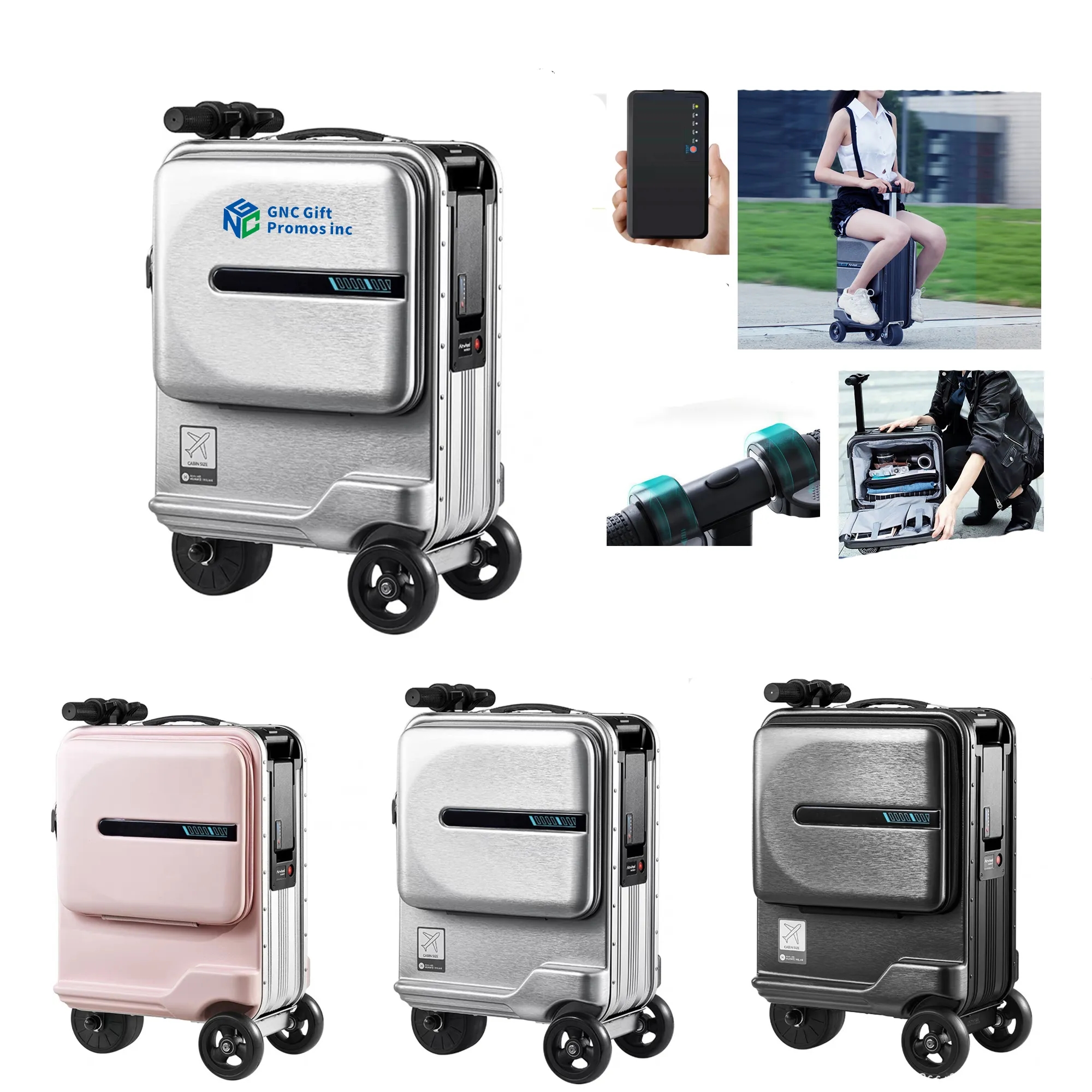 Electric Luggage Riding Box, custom luggage with logo imprint 2