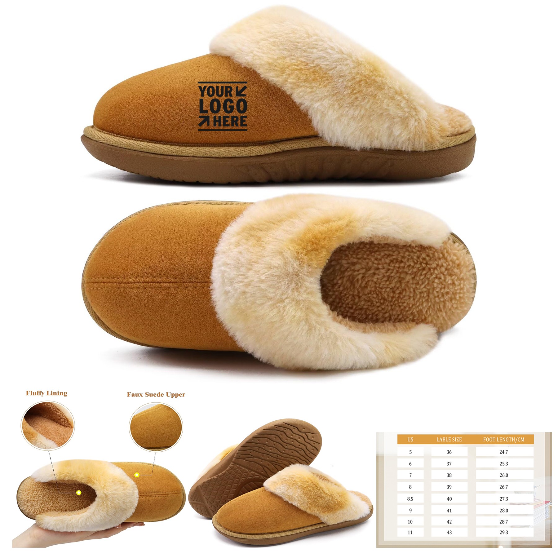Women's memory foam plush slippers 2