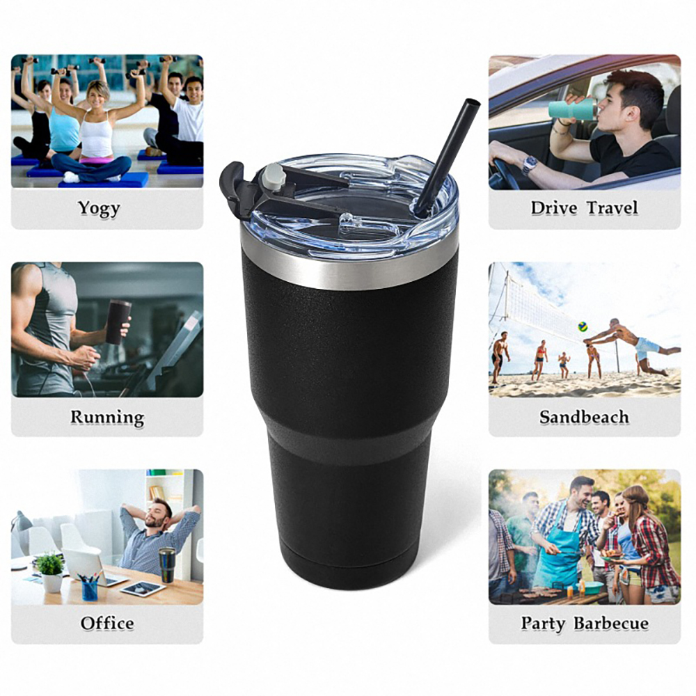 20Oz Stainless Steel Tumbler Insulated Cup With Lid & Straw 7