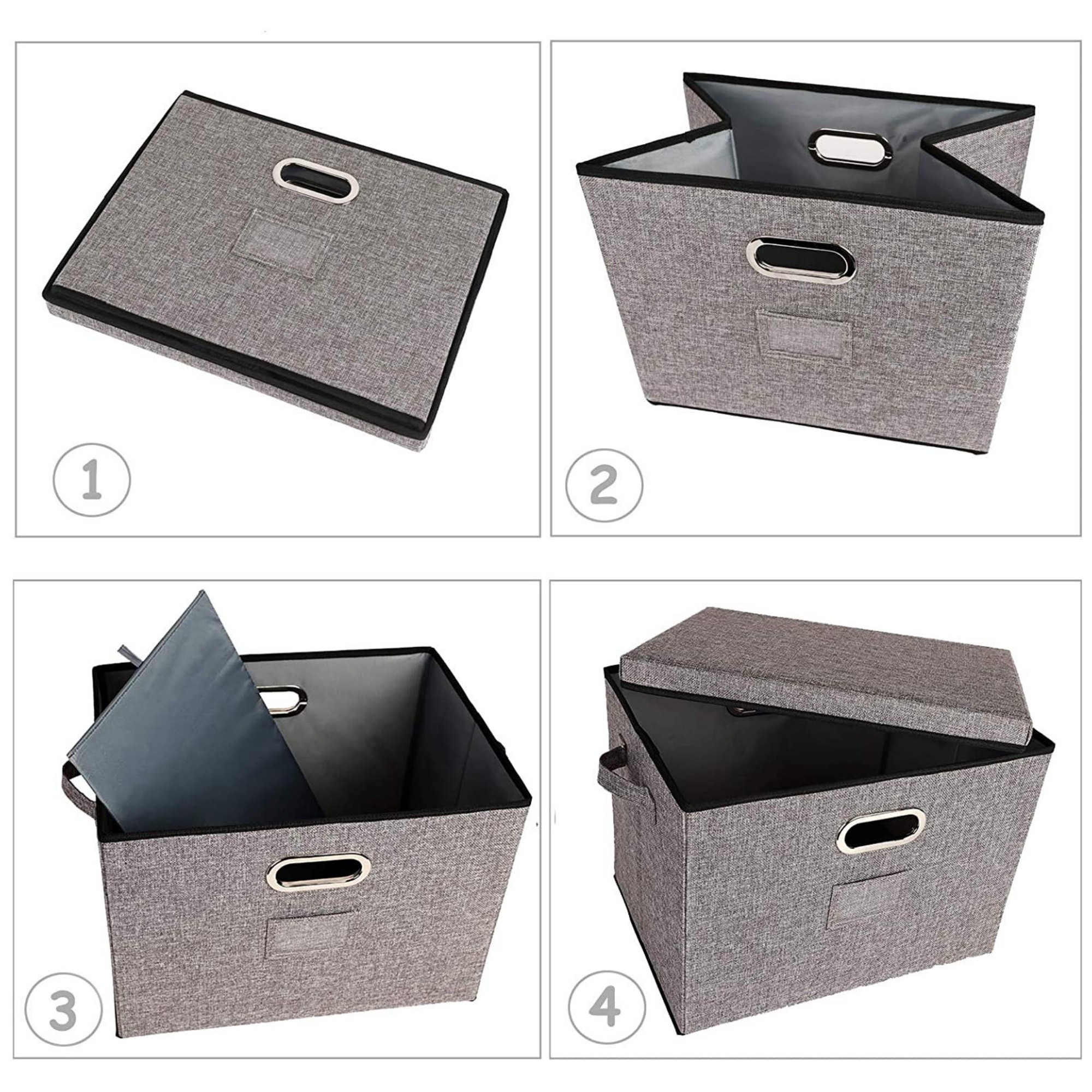 12 Inch Record Storage Boxes With Lids and Handles 2