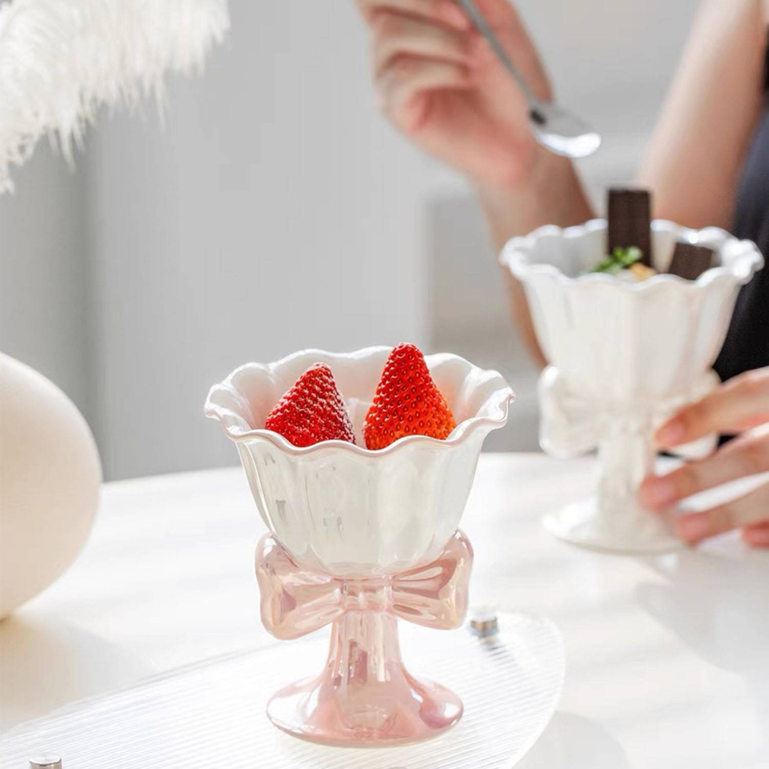 Ceramic Pearl Glazed Ice Cream Cup 4