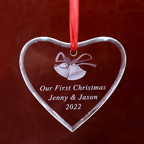 Heart Shped Glass Ornament 3