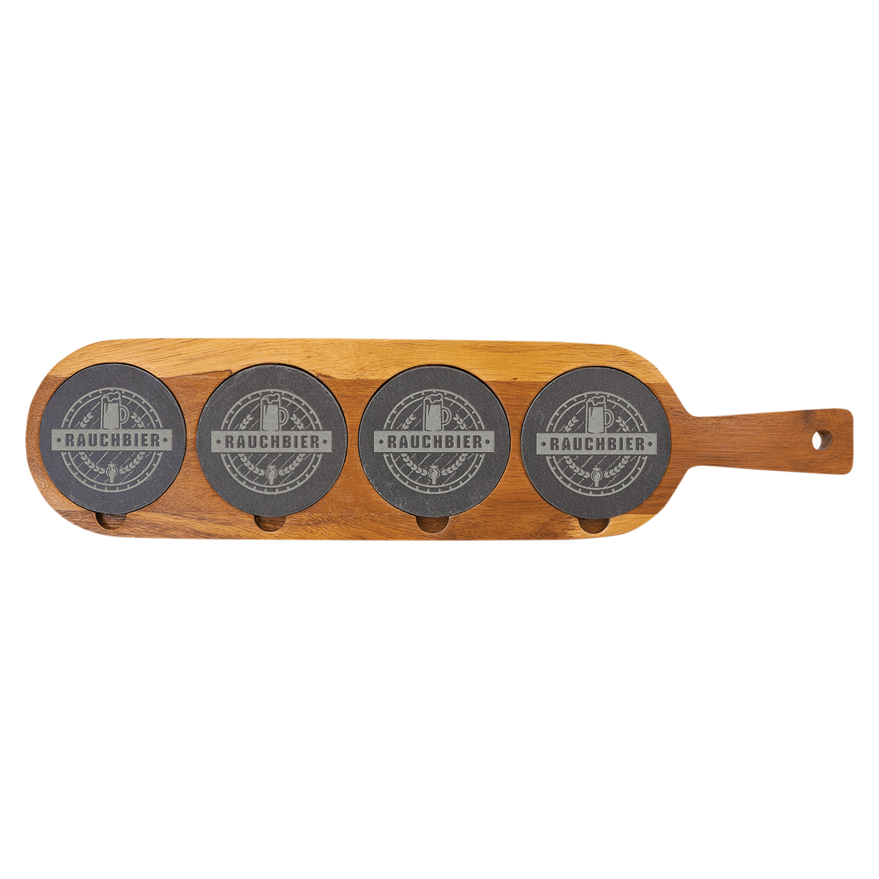 18" x 4" Acacia Wood/Slate Serving Board 4