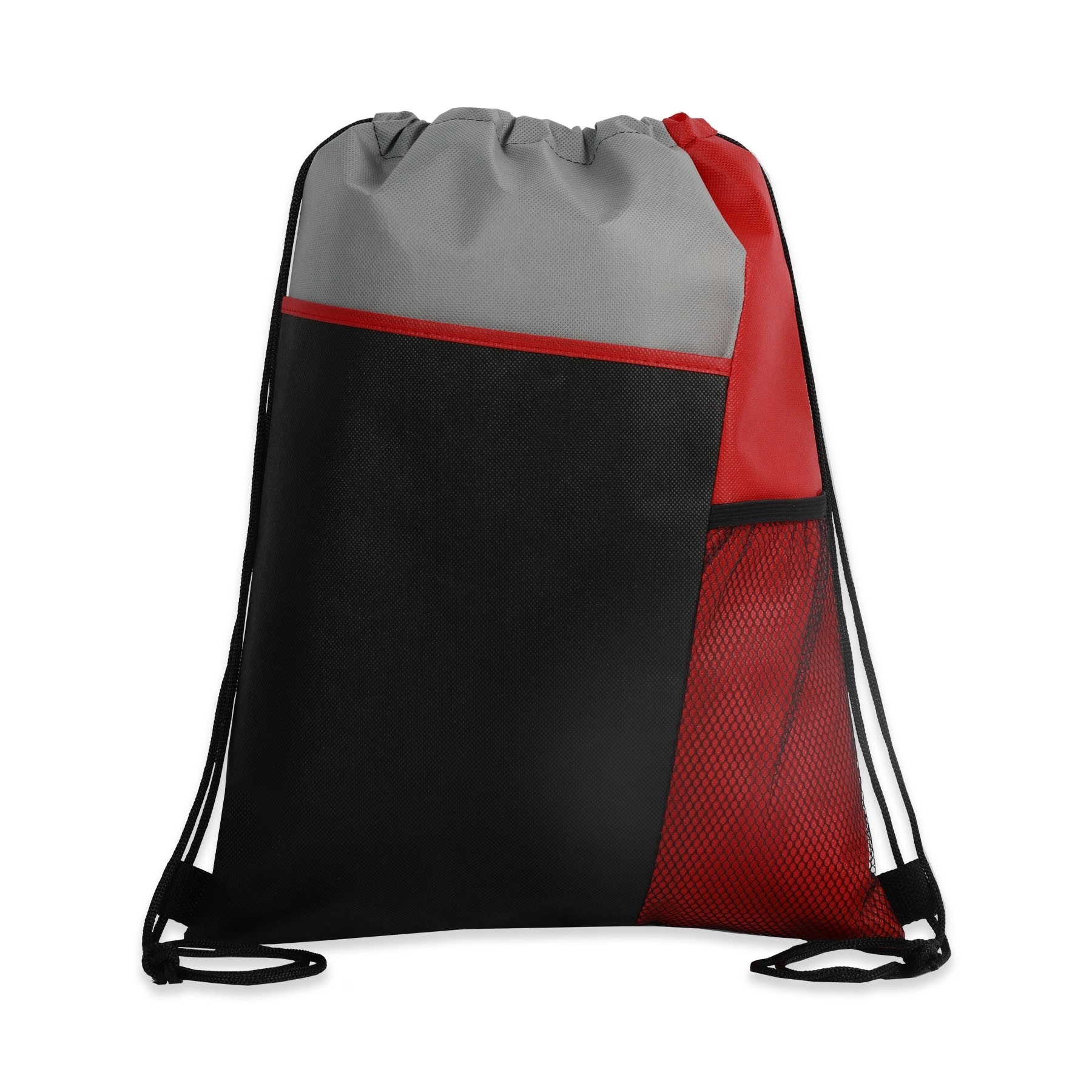 Tri-colored Mesh Pocket Drawstring Backpacks 4