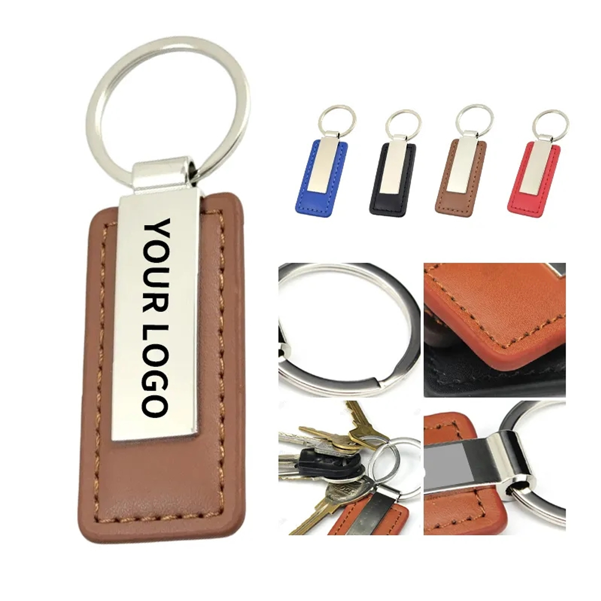 Customizable Leather Keychain with Engraving Options 1