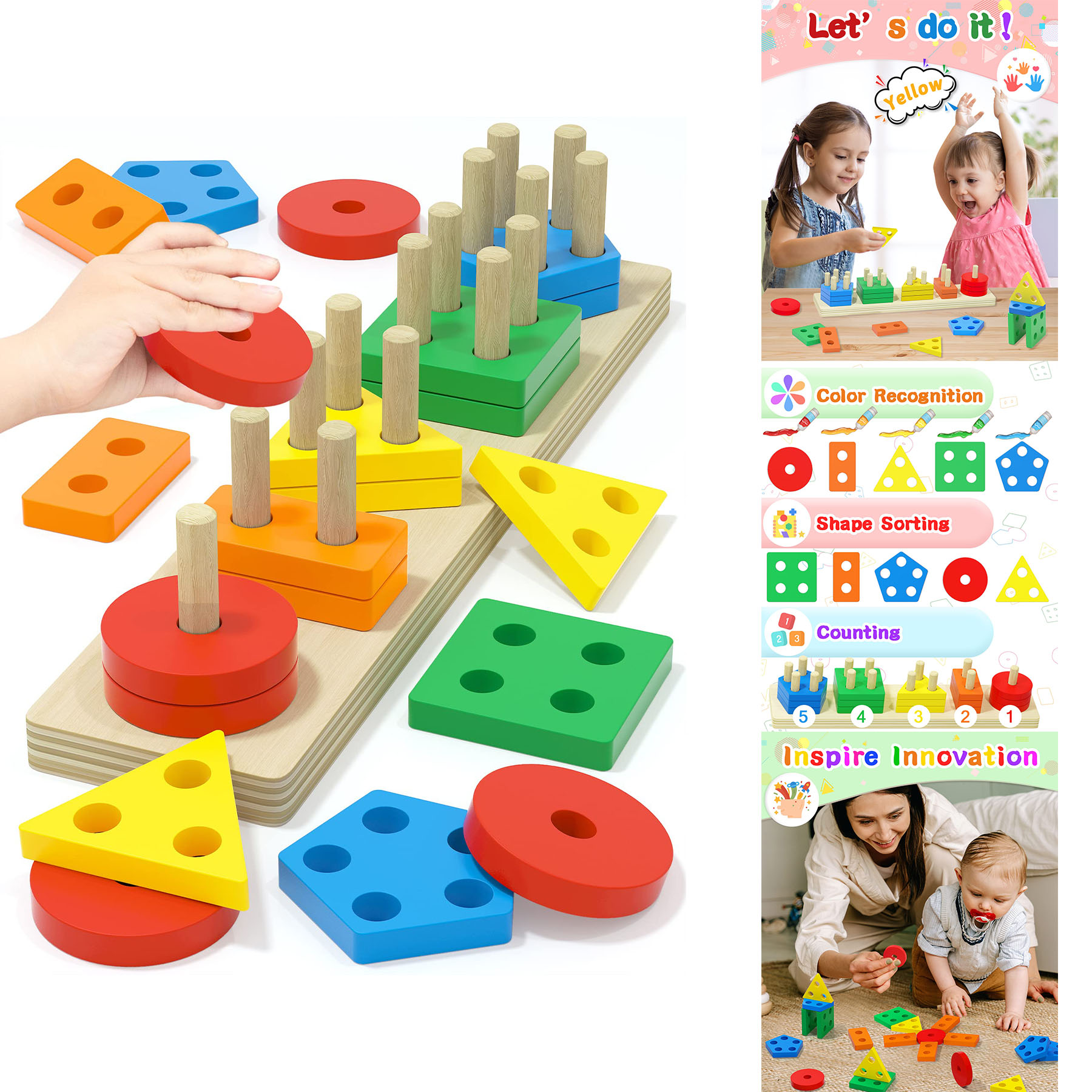 Montessori Toys for 1 2 3 Years Old Boys Girls