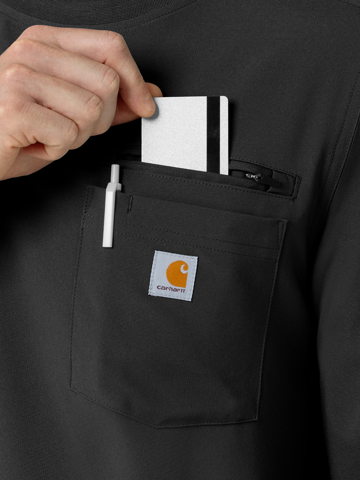 Carhartt Scrubs - Men's Two-Pocket Crew Neck Long Sleeve Scrub Top 4