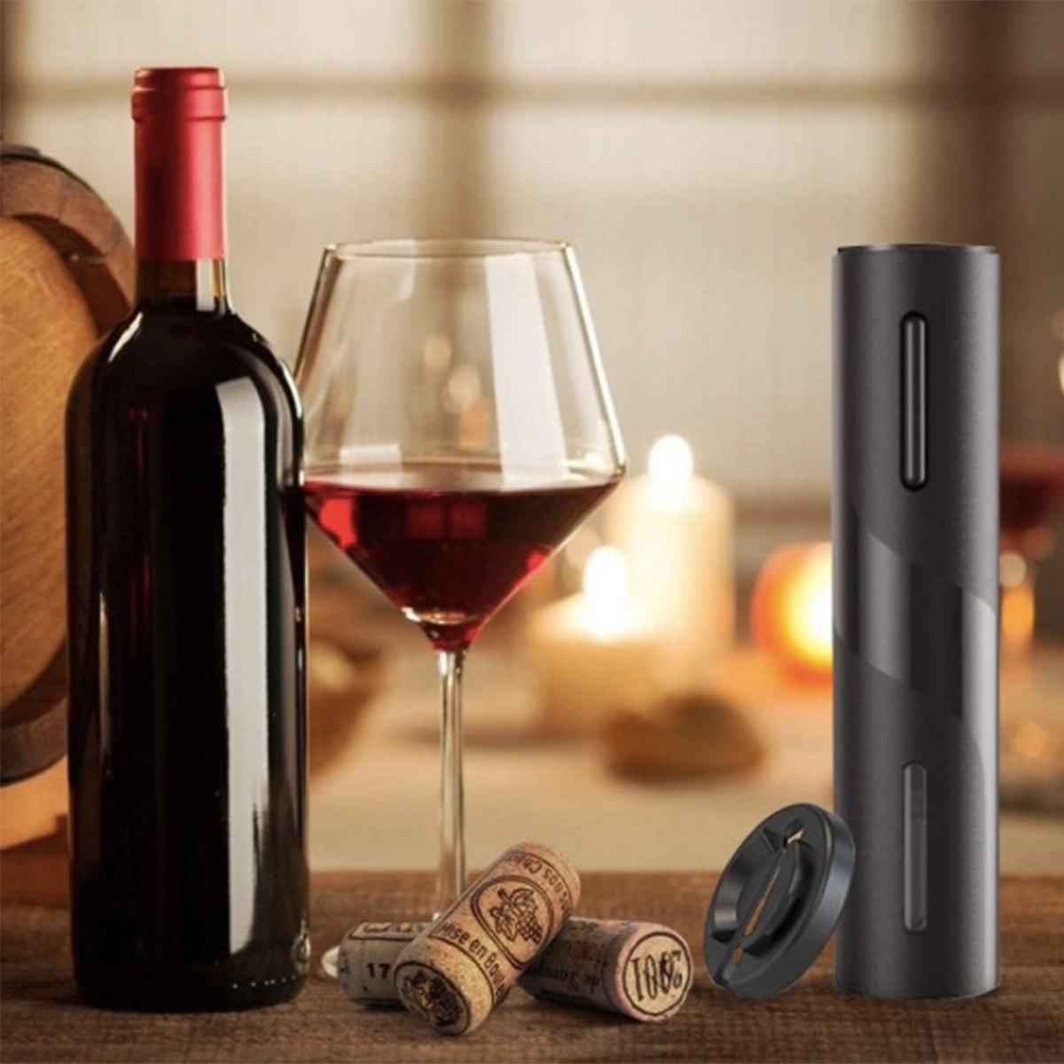 Battery Operated Wine Bottle Openers with Foil Cutter, custom bottle opener with logo imprint 3